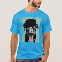 Black Labrador in Bowler Hat