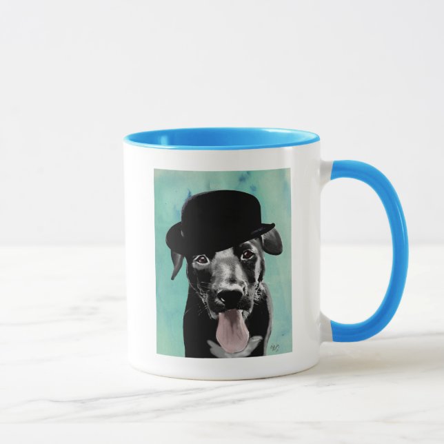 Black Labrador in Bowler Hat Tasse (Rechts)