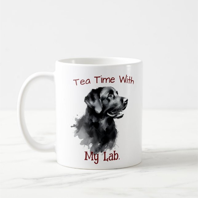 Black Labrador Keepsake Personalize Kaffeetasse (Links)