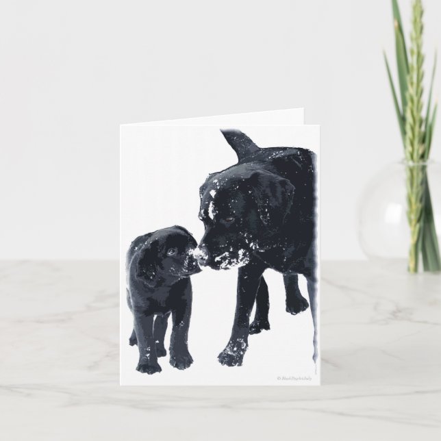 Black Labrador Love - Carte de Noël (Devant)
