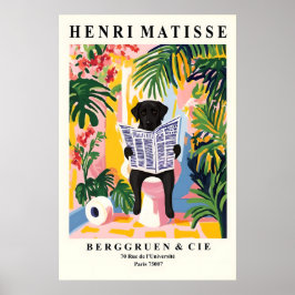 Black Labrador on Toilet Print Funny Matisse Poster