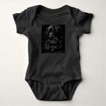 Black Labrador, parent and child, Hug of love