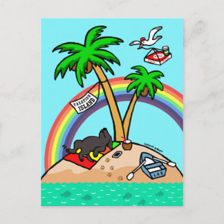 Black Labrador Postcard Vacation Island Postkarte