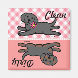 Black Labrador Puppy Clean / Geschirrspüler Magnet