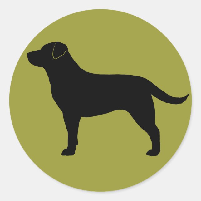 Black Labrador Retriever Black Lab Silhouette Runder Aufkleber (Vorderseite)