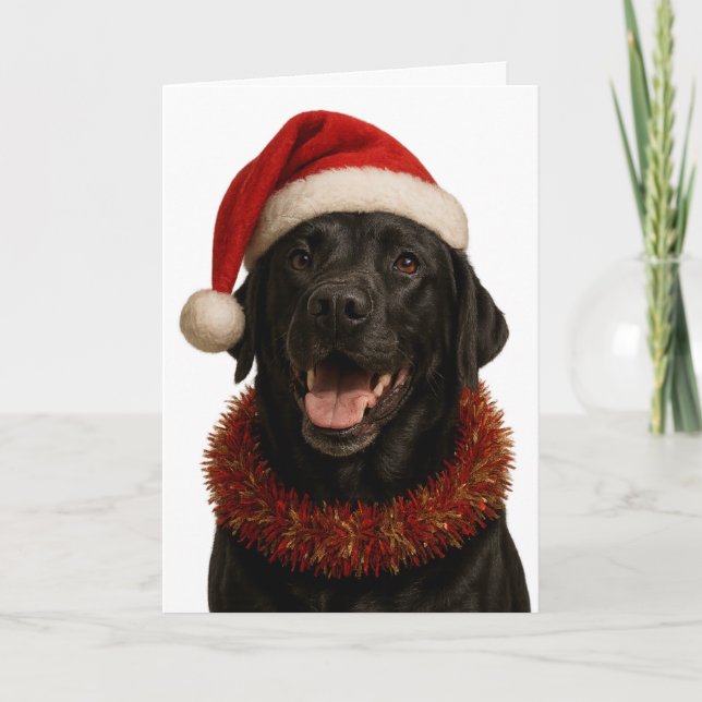 Black Labrador Retriever Christmas card Karte (Vorderseite)