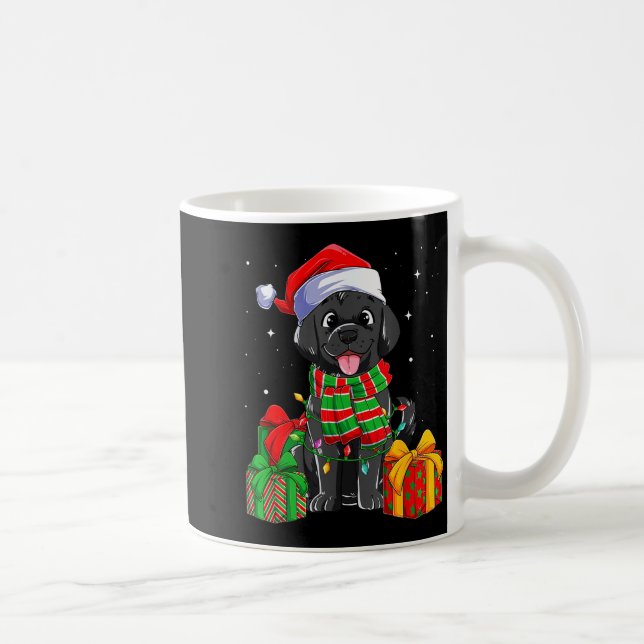 Black Labrador Retriever Christmas Lights Xmas Lab Kaffeetasse (Rechts)