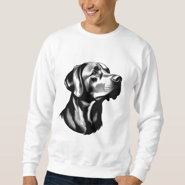 Black Labrador Retriever Dog Dad Illustration Sweatshirt (Vorderseite)