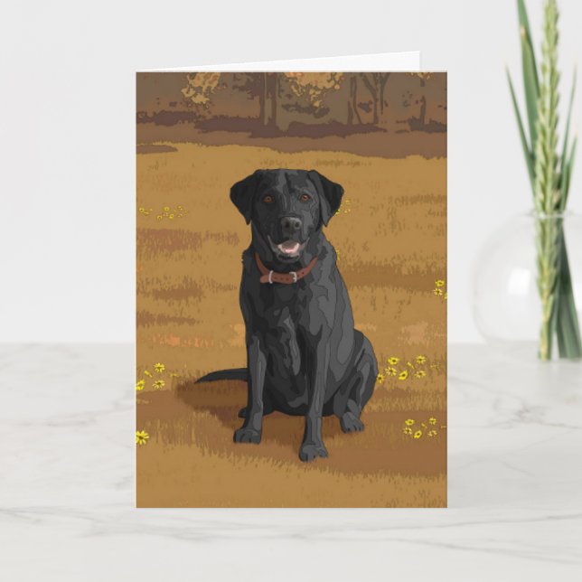 Black Labrador Retriever Dog Lover Gift Karte (Vorderseite)