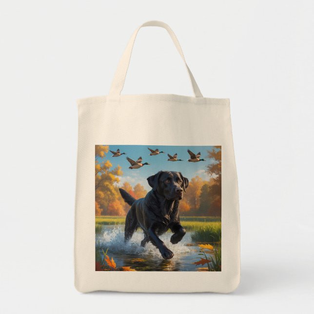 Black Labrador Retriever Elegante Frische Pasta ma Tragetasche (Vorne)