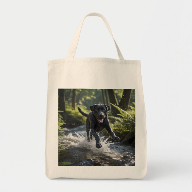 Black Labrador Retriever Elegante Frische Pasta ma Tragetasche (Vorne)