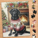 Black Labrador Retriever Festivals Weihnachtshund<br><div class="desc">Suchen Sie nach einer lustigen und interessanten Aktivität, die Sie mit Ihrer Familie in dieser Ferienzeit teilen können? Schauen Sie sich nur unsere Puzzle-Kollektion mit spielerischen Labrador Retrievers an! Als Hundeliebhaber werden Sie die Vielfalt unserer Designs verehren, darunter niedliche und kuschelige Welpen, liebenswerte Gelb-, Schokolade- und Schwarze-Labradore, und sogar Szenen...</div>