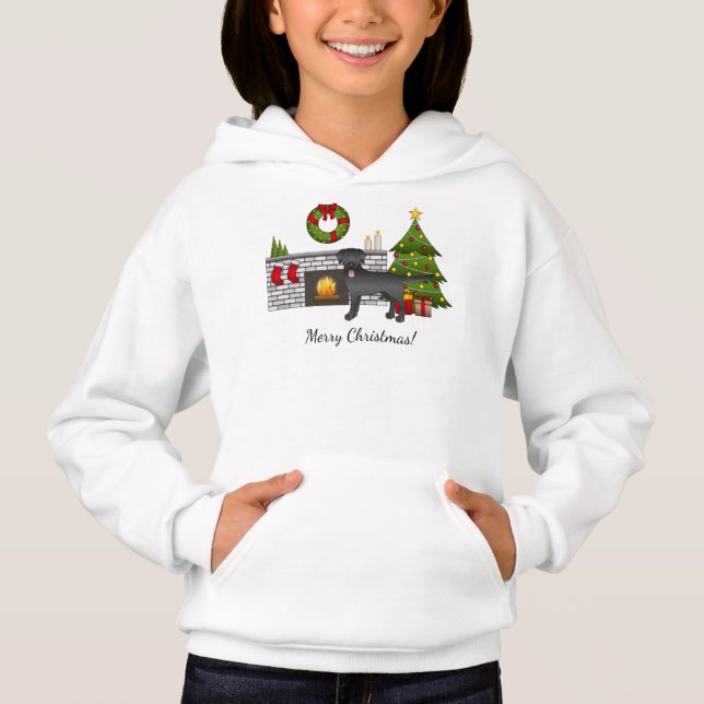 Black Labrador Retriever - Festlicher Weihnachtsra Hoodie (Vorderseite)
