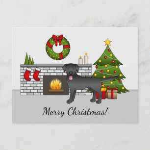 Black Labrador Retriever - Festlicher Weihnachtsra Postkarte