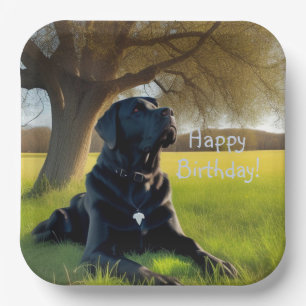 Black Labrador Retriever Geburtstag Pappteller