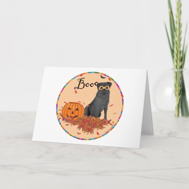 Black Labrador Retriever Halloween Karte (Vorderseite)