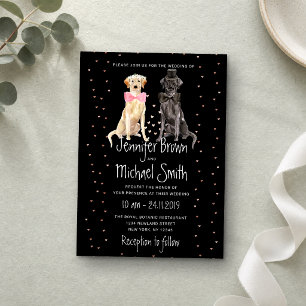 Black Labrador Retriever Hochzeit Einladung