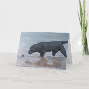 Black Labrador Retriever Hund Art Grußkarte Ankündigung