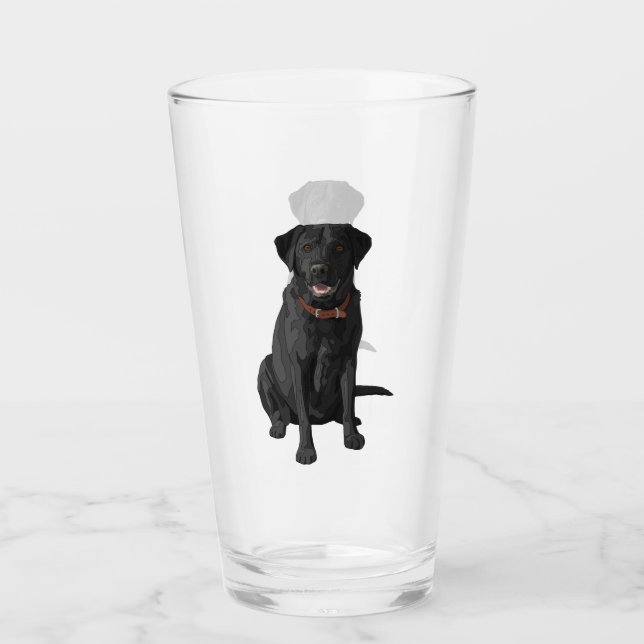 Black Labrador Retriever Hund Lover Geschenk Glas (Vorderseite)