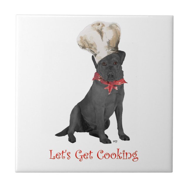 Black Labrador Retriever Koch Fliese (Vorderseite)