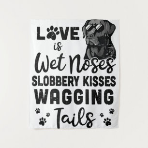 Black Labrador Retriever Liebe My Dog Sprichwort Q Wandteppich