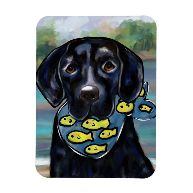 Black Labrador Retriever Magnet (Vertikal)