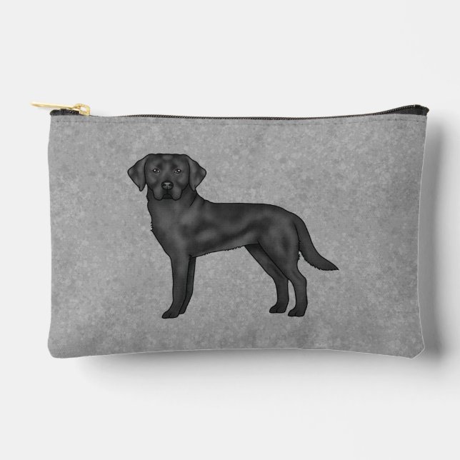 Black Labrador Retriever Niedlich Cartoon Labrador Zubehörtasche (Vorderseite)