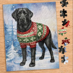 Black Labrador Retriever Niedlicher Weihnachtshund<br><div class="desc">Suchen Sie nach einer lustigen und interessanten Aktivität, die Sie mit Ihrer Familie in dieser Ferienzeit teilen können? Schauen Sie sich nur unsere Puzzle-Kollektion mit spielerischen Labrador Retrievers an! Als Hundeliebhaber werden Sie die Vielfalt unserer Designs verehren, darunter niedliche und kuschelige Welpen, liebenswerte Gelb-, Schokolade- und Schwarze-Labradore, und sogar Szenen...</div>