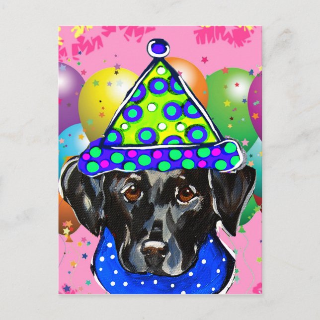Black Labrador Retriever Postkarte (Vorderseite)