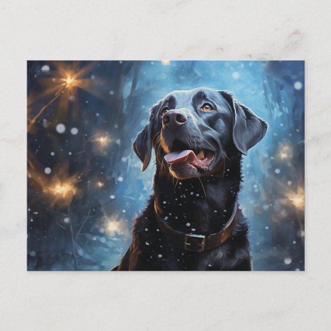 Black Labrador Retriever Postkarte (Vorderseite)