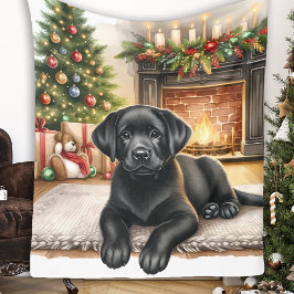 Black Labrador Retriever Puppy Dog Gemütliche Weih Fleecedecke