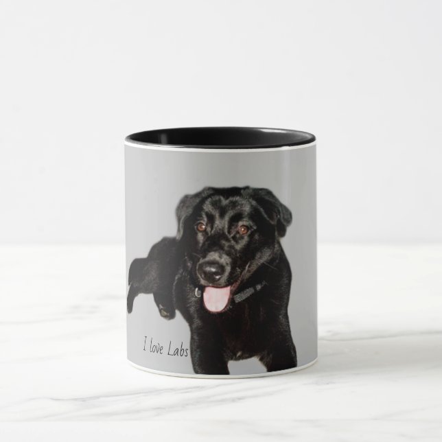 Black Labrador Retriever Puppy Tasse (Zentrum)