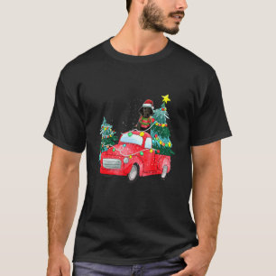 Black Labrador Retriever Riever Red Truck Weihnach T-Shirt