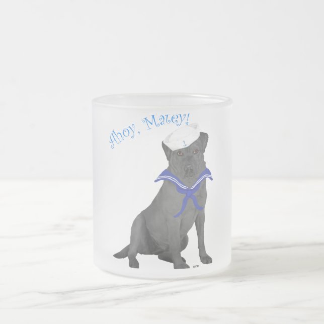 Black Labrador Retriever Sailor Mattglastasse (Mittel)