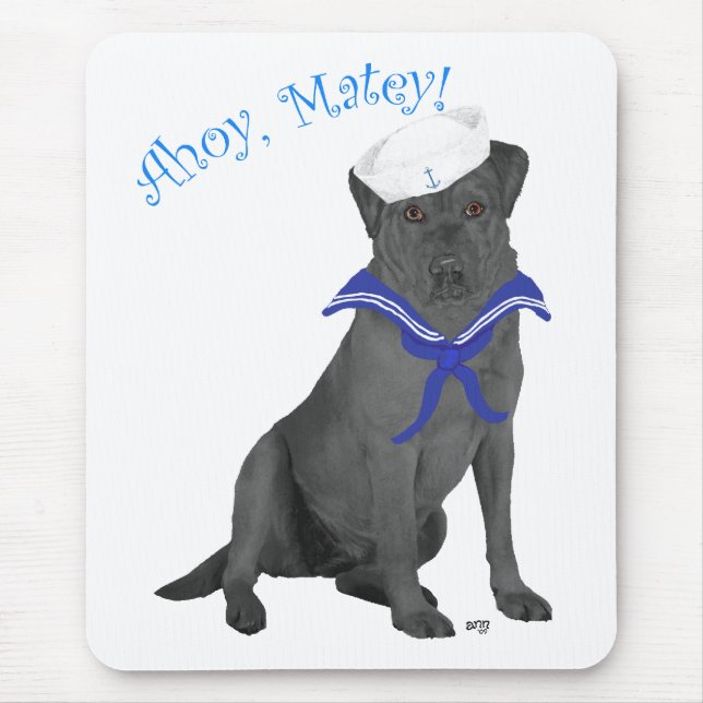 Black Labrador Retriever Sailor Mousepad (Vorne)