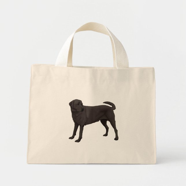 Black Labrador Retriever Tote Bag Mini Stoffbeutel (Vorne)