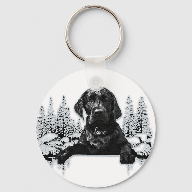 Black Labrador Retriever Welppy T - Shirt Throw Pi Schlüsselanhänger (Vorderseite)