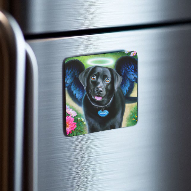 Black Labrador Retriever Wings Pet Memorial Magnet (Von Creator hochgeladen)