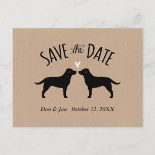 Black Labrador Retrievers Hochzeit Sichern Sie das Ankündigungspostkarte
