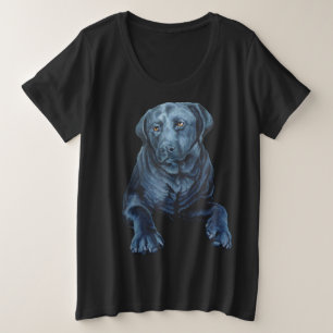 Black Labrador Shirt Blue Dog Plus Size T - Shirt