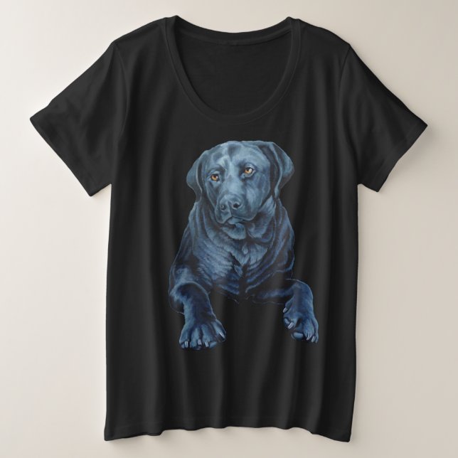 Black Labrador Shirt Blue Dog Plus Size T - Shirt (Design vorne)