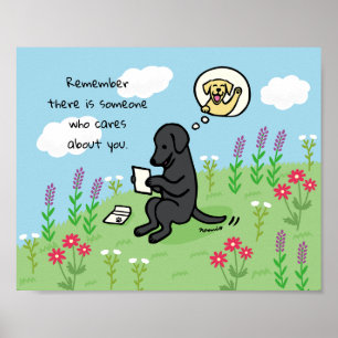 Black Labrador und Letter Jones Cares Poster