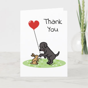 Black Labrador und Little Friend Vielen Dank Karte