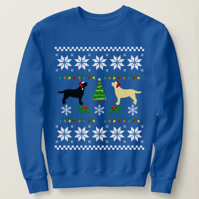 Black Labrador und Yellow Labrador Weihnachten Sweatshirt (Design vorne)