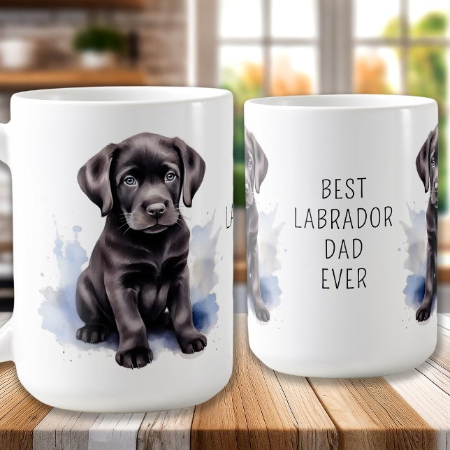 Black LABRADOR VATER Hund Lover Niedliche Welpe Kaffeetasse (Von Creator hochgeladen)