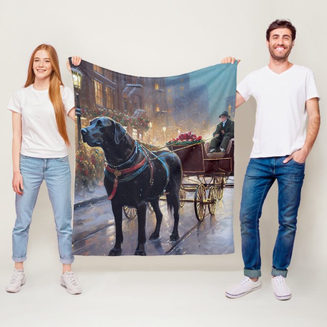 Black Labrador Weihnachten Fleecedecke (Beispiel)