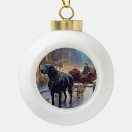 Black Labrador Weihnachten Keramik Kugel-Ornament