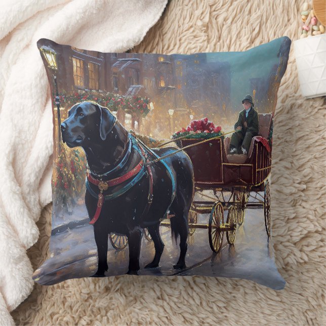 Black Labrador Weihnachten Kissen (Decke)
