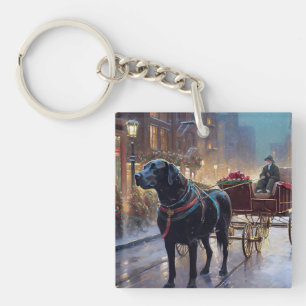 Black Labrador Weihnachten Schlüsselanhänger