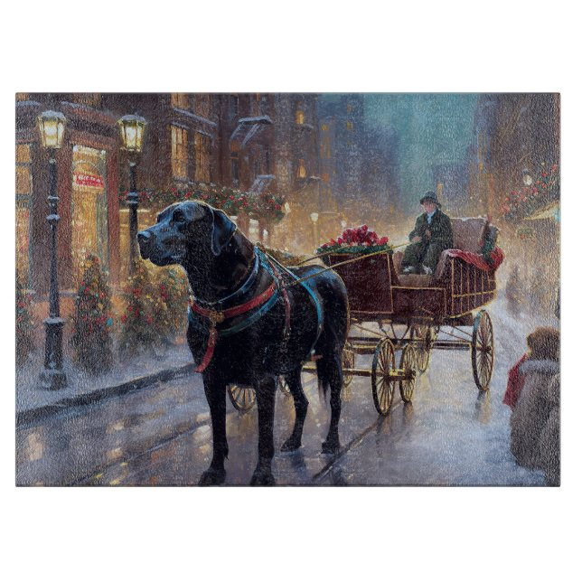 Black Labrador Weihnachten Schneidebrett (Vorderseite)